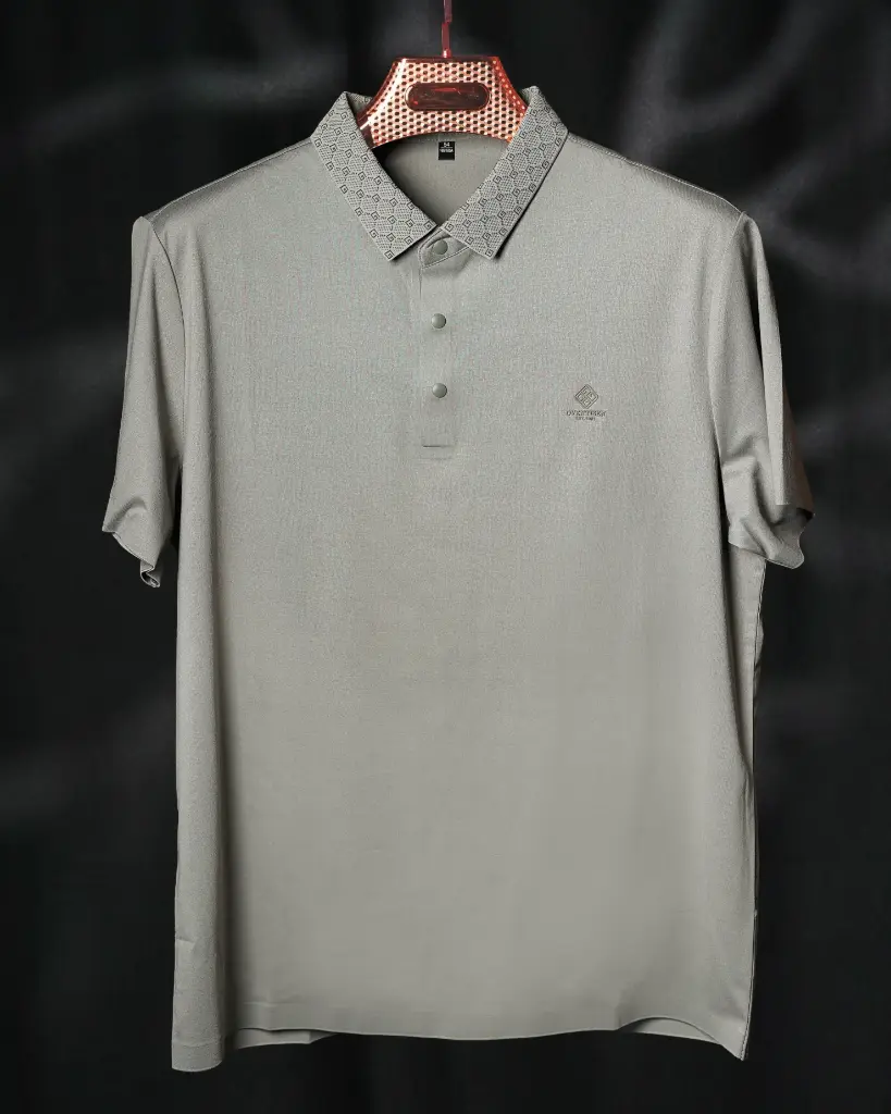 Short Sleeve Polo Tshirt with Pattern Collar