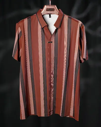 Cuban Collar Tshirt Short Sleeve Button-Up Shirt